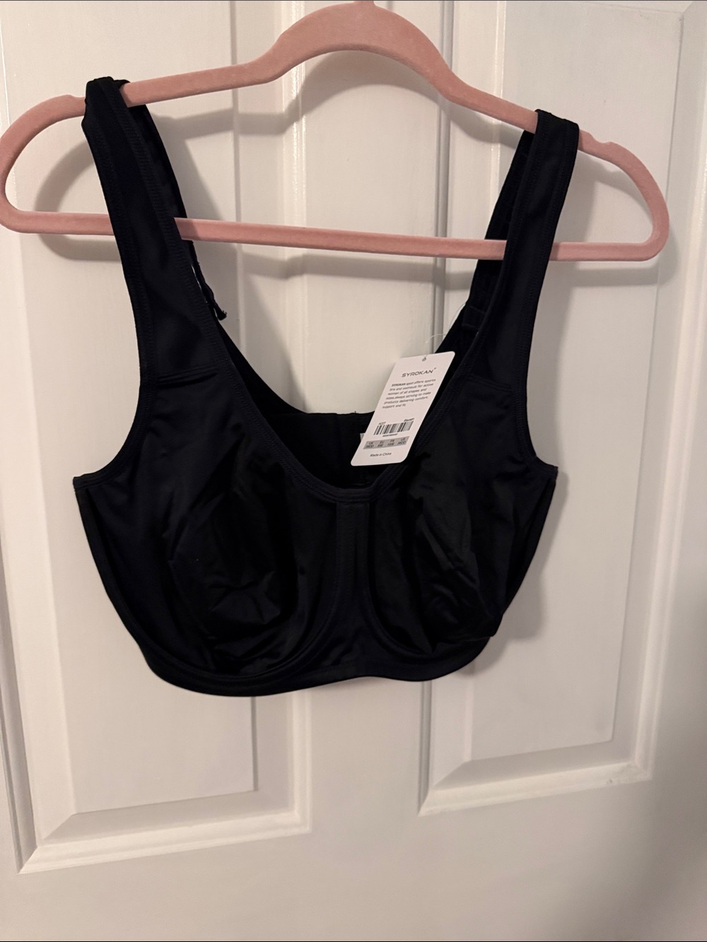 Black Full-Coverage Support Bra - Syrokan